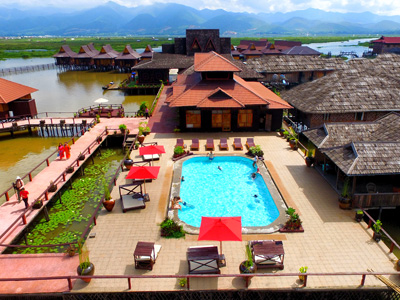 Shwe Inn Tha Floating Resort in Inle Lake Myanmar